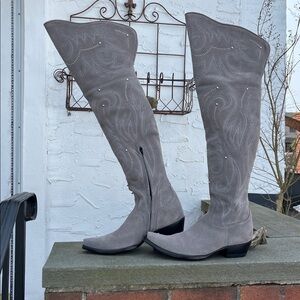 Old Gringo Gray La Patrona Over the Knee Boots